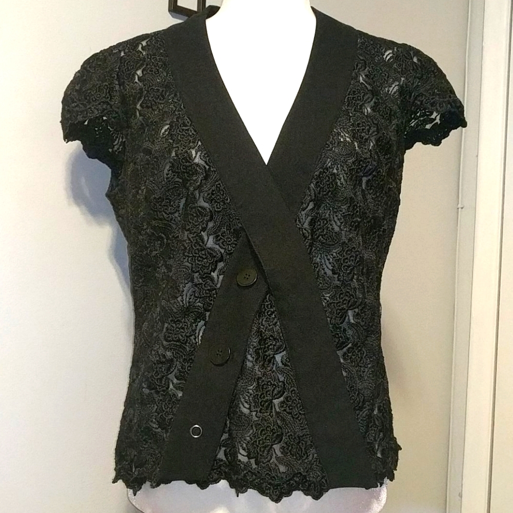Bebe Embroidered See Through Top